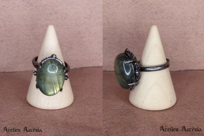 Titania : bague inspiration Renaissance gemme / Renaissance style gemstone signet ring