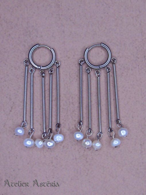 Théodora : boucles d’oreille en perles byzantine / Byzantine earrings with pearls