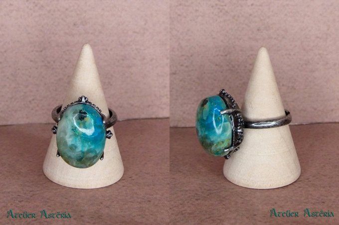 Titania : bague inspiration Renaissance gemme / Renaissance style gemstone signet ring