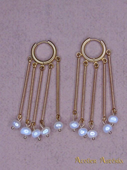 Théodora : boucles d’oreille en perles byzantine / Byzantine earrings with pearls