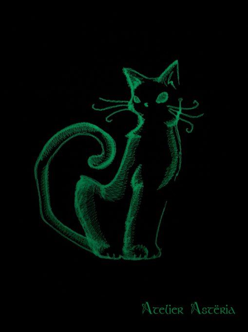 Mitaines brodé motif Halloween / Halloween design embroidered fingerless gloves