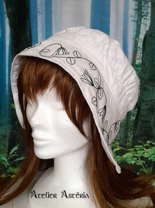 Catherine : coiffe Renaissance brodée / embroidered Renaissance coif