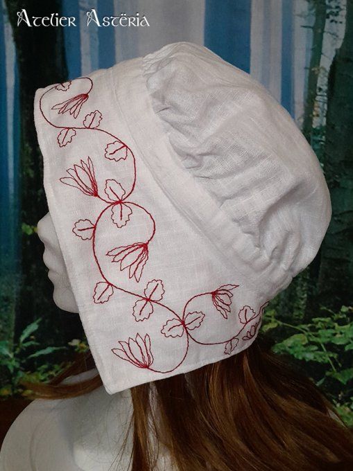 Catherine : coiffe Renaissance brodée / embroidered Renaissance coif