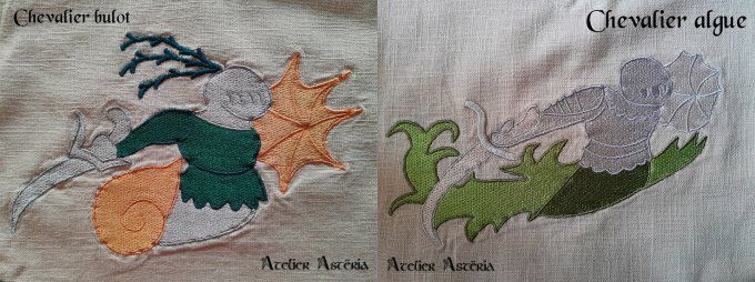 Motifs broderie chevaliers aquatiques