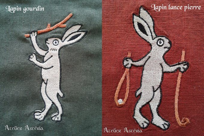 Motifs broderie lapins combattants 