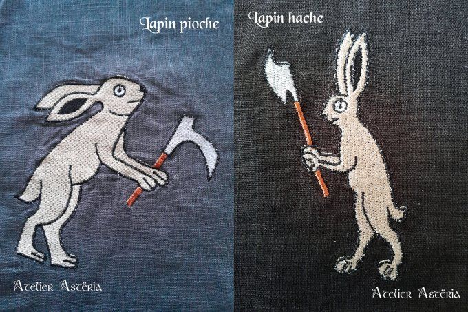 Motifs broderie lapins combattants 