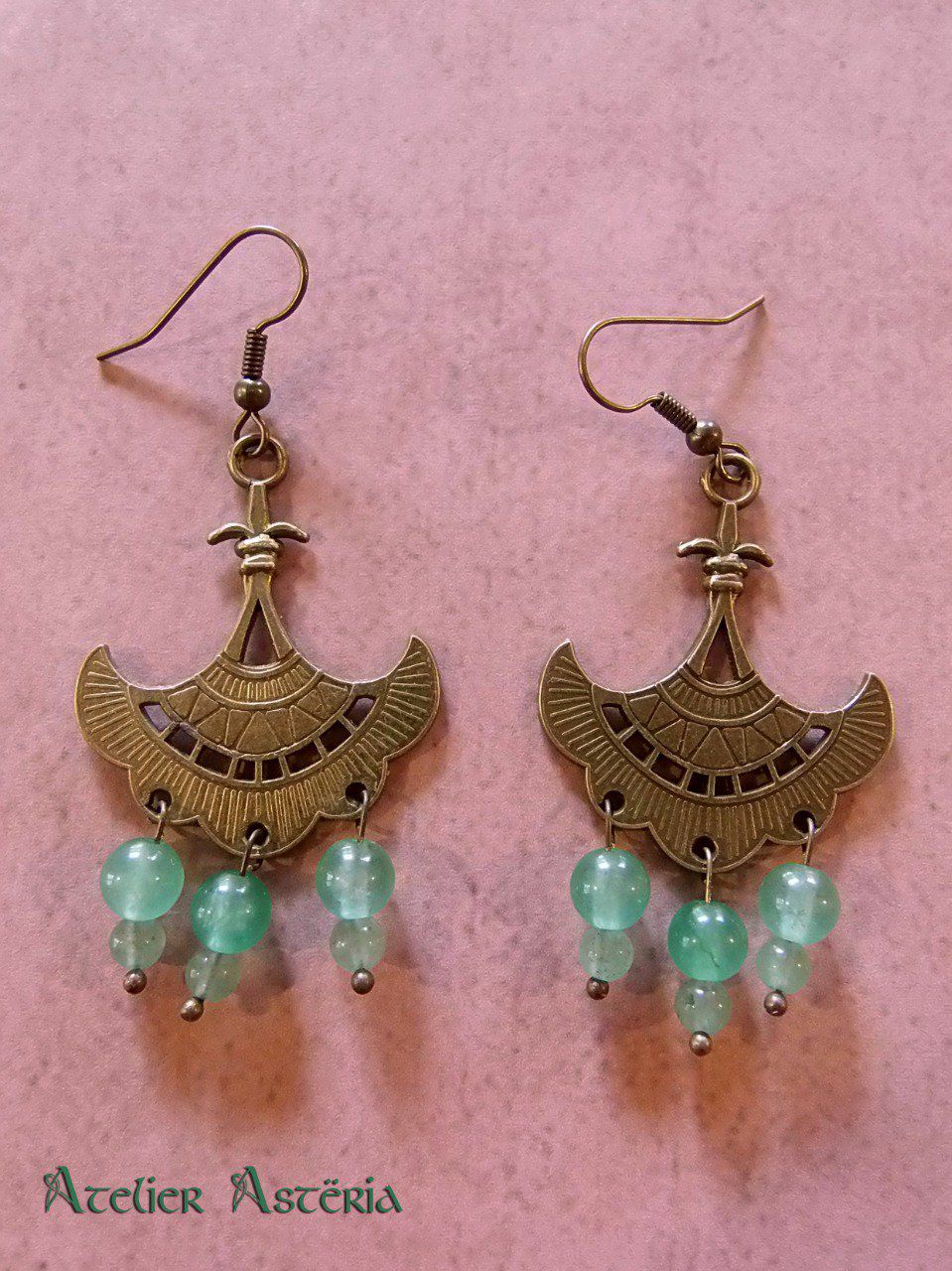 Hathor : boucles d’oreille et collier Art Déco / Art Déco earrings and necklace