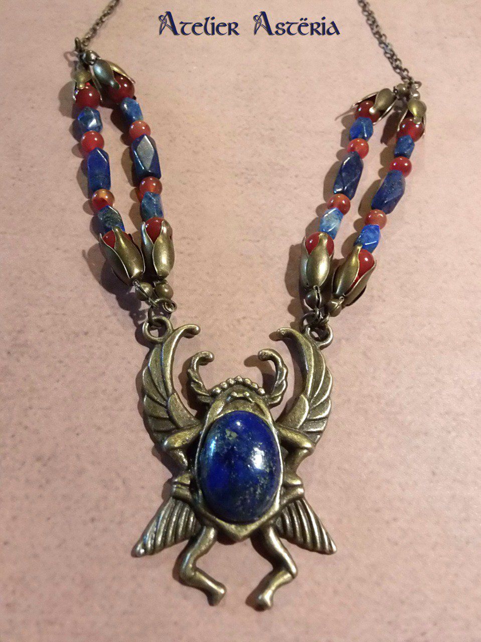 Khépri : collier et broche Antiquité égyptienne / Egyptian Antiquity necklace and brooch