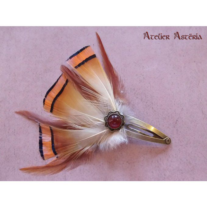 atelier_asteria-oya-barrette-cheveux_plumes-feathers _hair_clip-faisan_coq-rooster