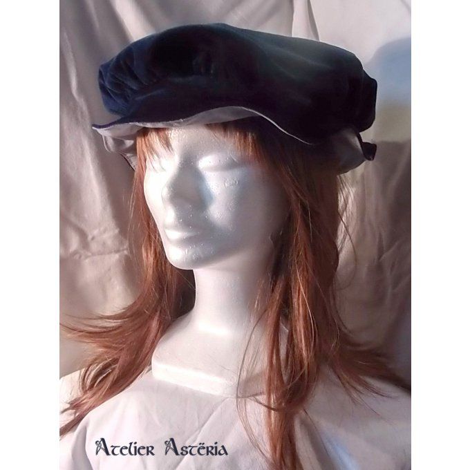 atelier_asteria-chapeau_historique_renaissance_velours-historical_hat-creation_costume_gn-larp_costu
